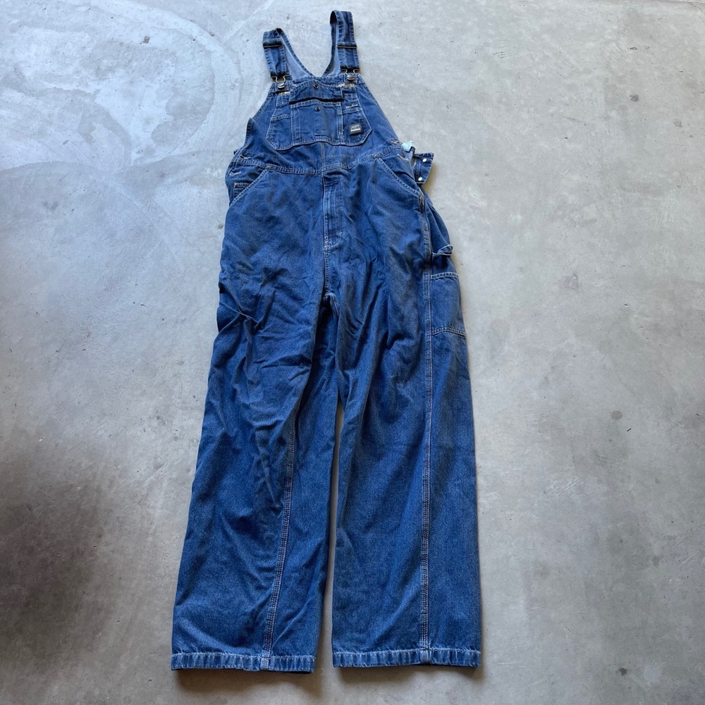 Vintage Berne Mens Blue Denim Overalls Bib Workwear 38x30 B910SWD